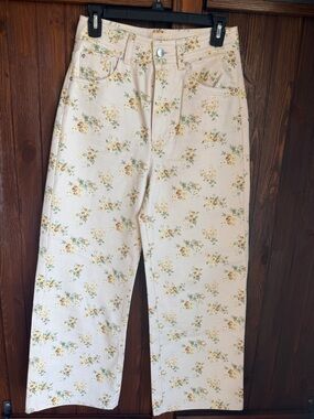 Sézane Le Crop Floral Jeans - Les Petites Fleurs Print - Size 38 - Fits like a 2
